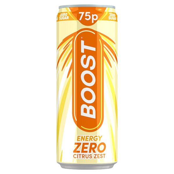 Boost Energy Zero Citrus Zest 250ml (24 x 250ml) - Honesty Sales