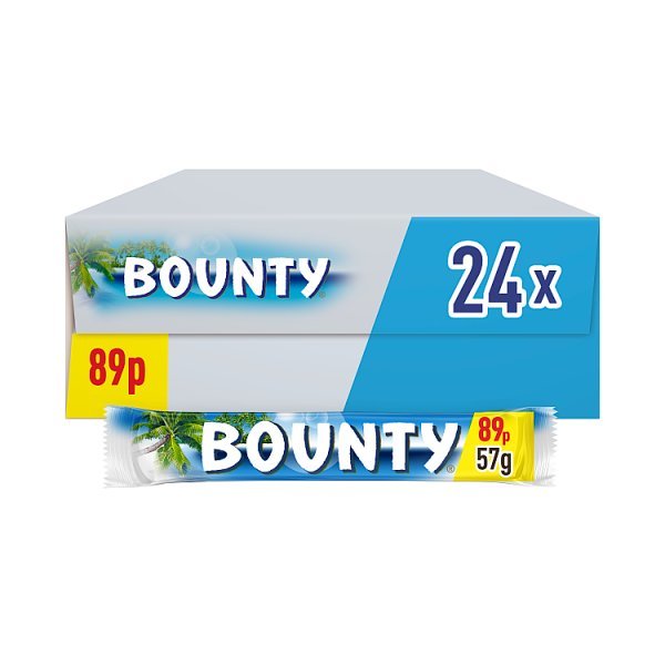 Bounty Coconut Milk Chocolate Bar 57g (24 x 57g) - Honesty Sales