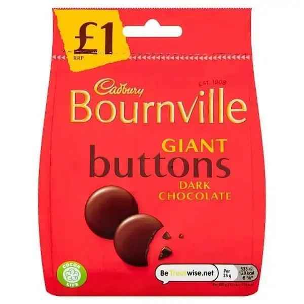 Bourneville Drk Button PM100 (Case of 10) - Honesty Sales