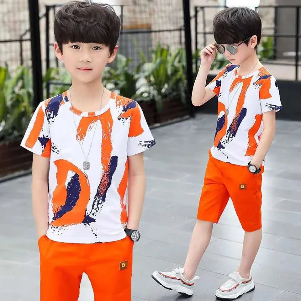 Boys Summer Clothing Set – Cotton Shirt & Shorts Suit for 4 - 14 Years - Honesty Sales
