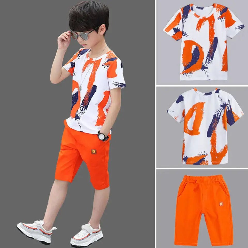 Boys Summer Clothing Set – Cotton Shirt & Shorts Suit for 4 - 14 Years - Honesty Sales