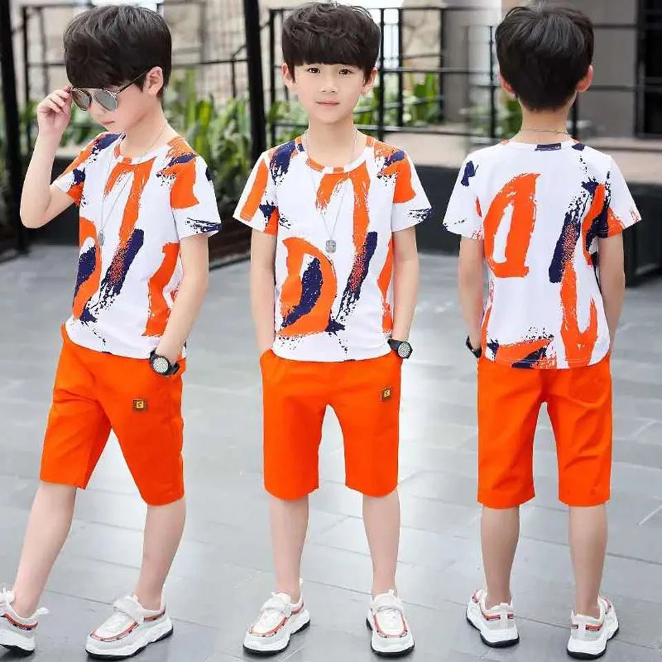 Boys Summer Clothing Set – Cotton Shirt & Shorts Suit for 4 - 14 Years - Honesty Sales