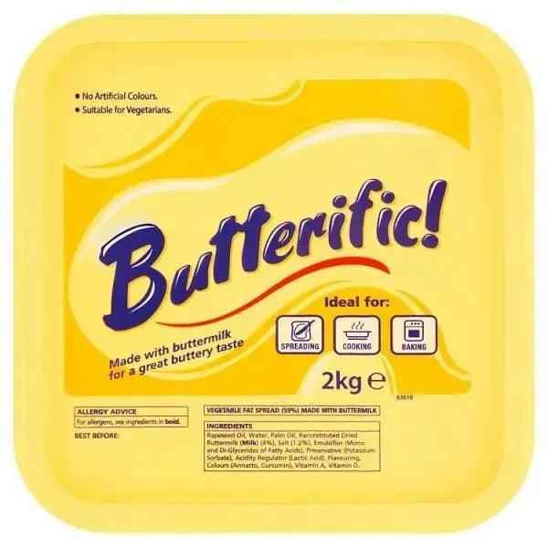 Butterific! 2kg with buttermilk great buttery taste - Honesty Sales