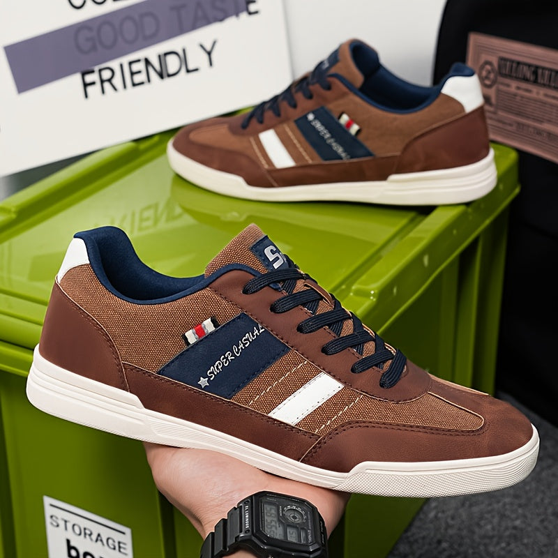 Men’s Vintage Casual Sports Shoes – Breathable Faux Denim Sneakers for Autumn Wear Image principale du produit