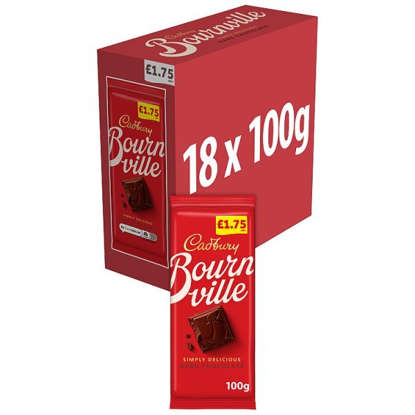 Cadbury Bournville Classic Dark Chocolate 100g (18 x 100g) - Honesty Sales