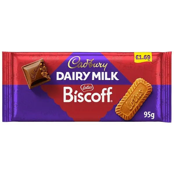 Cadbury Dairy Milk Biscoff Biscuit Chocolate Bar 95g (Case of 21) - Honesty Sales