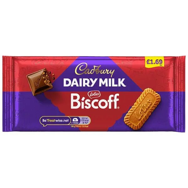 Cadbury Dairy Milk Biscoff Biscuit Chocolate Bar 95g (Case of 21) - Honesty Sales