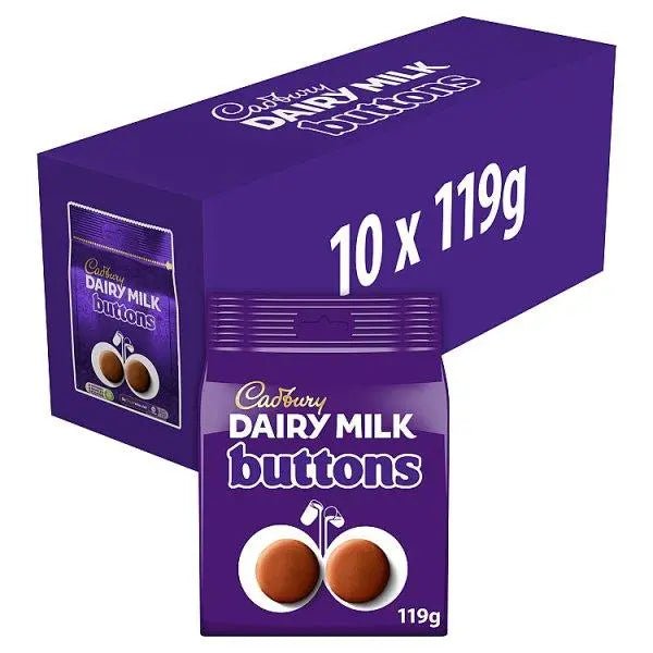 Cadbury Dairy Milk Buttons Chocolate Bag 119g (Case of 10) - Honesty Sales