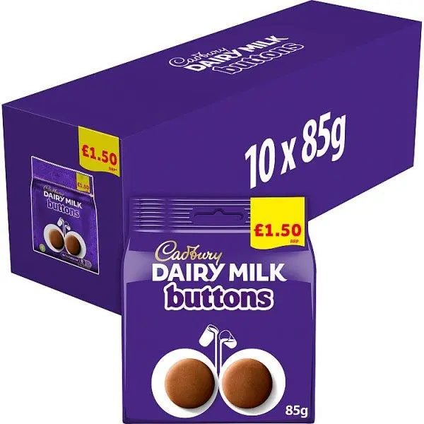 Cadbury Dairy Milk Buttons Chocolate Bag 85g (Case of 10) - Honesty Sales