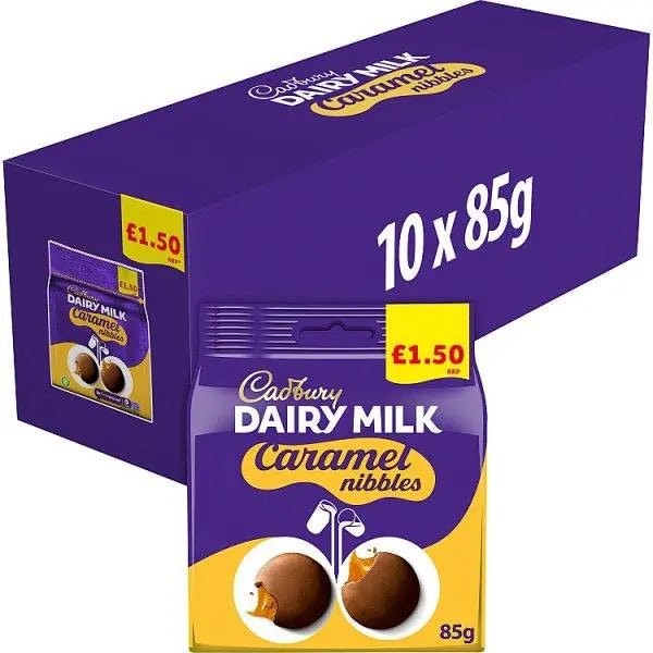 Cadbury Dairy Milk Caramel Nibbles Chocolate Bag 85g (Case of 10) - Honesty Sales