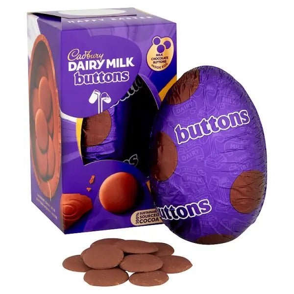 Cadbury Dairy Milk Giant Buttons Chocolate Easter Egg, 96g (Case of 12) - Honesty Sales