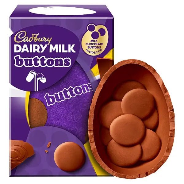 Cadbury Dairy Milk Giant Buttons Chocolate Easter Egg, 96g (Case of 12) - Honesty Sales