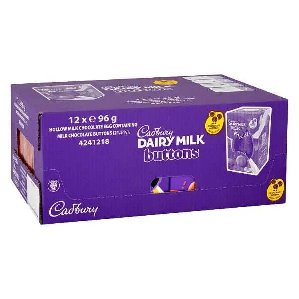 Cadbury Dairy Milk Giant Buttons Chocolate Easter Egg, 96g (Case of 12) - Honesty Sales