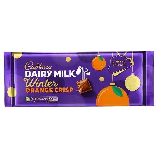 Cadbury Dairy Milk Winter Orange Crisp Chocolate Bar 360g (Case of 13) - Honesty Sales U.K