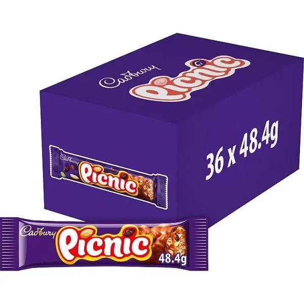 Cadbury Picnic Chocolate Bar 48.4g (Case of 36) - Honesty Sales
