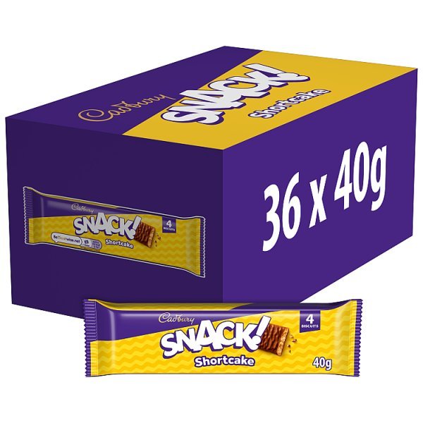 Cadbury Snack Shortcake Chocolate Biscuit 40g (36 x 40g) - Honesty Sales