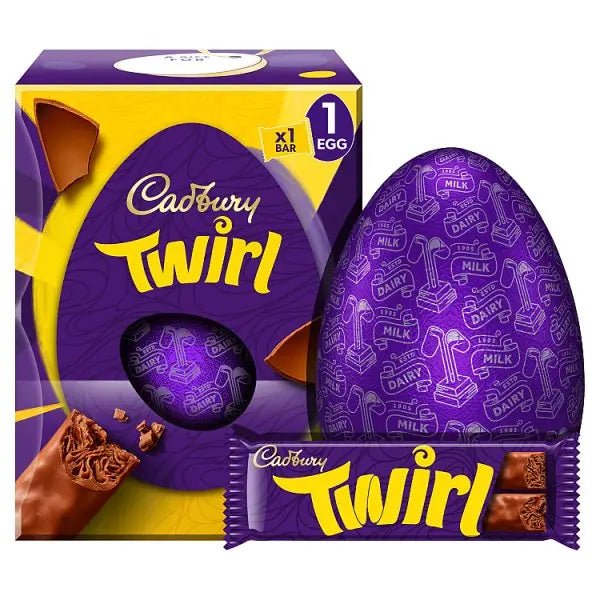 Cadbury Twirl Chocolate Easter Egg, 198g (Case of 6) - Honesty Sales