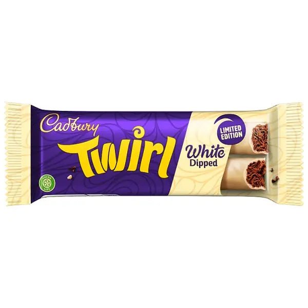 Cadbury Twirl White Dipped Chocolate Bar 43g (Case of 48) - Honesty Sales