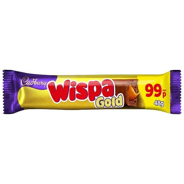 Cadbury Wispa Gold Chocolate Bar 48g (Case of 48) - Honesty Sales