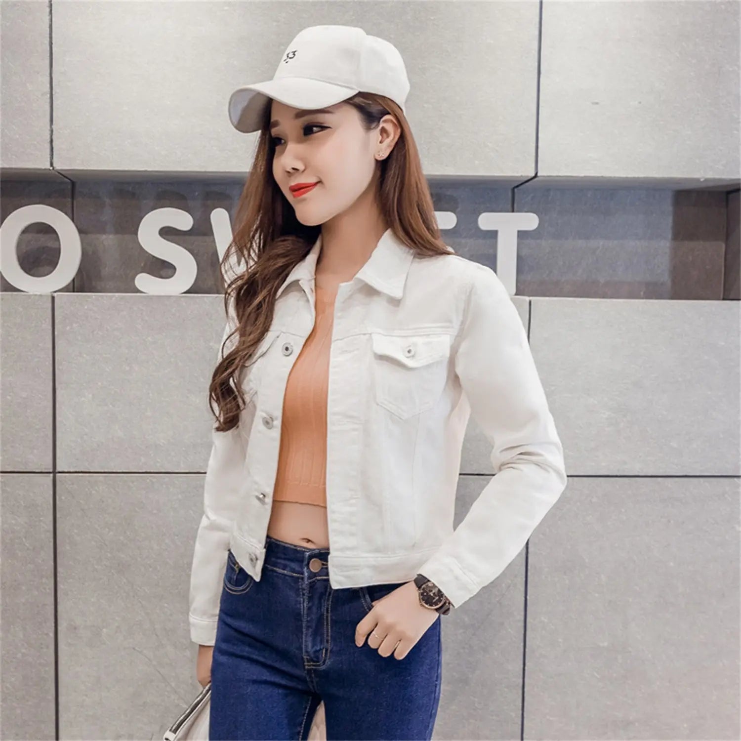 Candy Color Jacket Long Sleeve Women Jacket - Honesty Sales