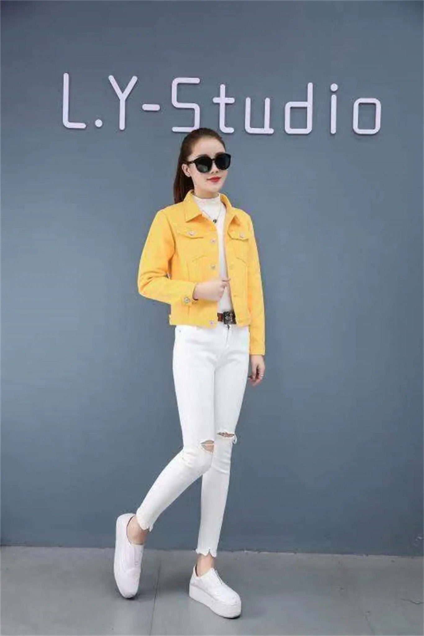 Candy Color Jacket Long Sleeve Women Jacket - Honesty Sales