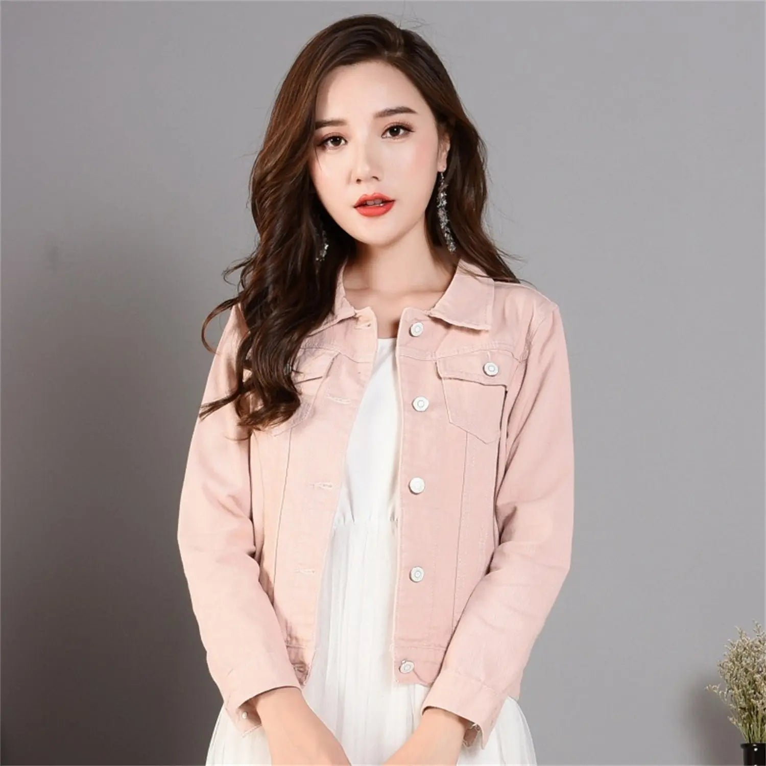 Candy Color Jacket Long Sleeve Women Jacket - Honesty Sales