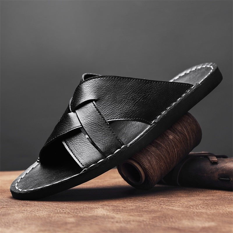 Casual Men's Fashion Slippers, Slip - On Vacation Slippers, Large Size - Honesty Sales