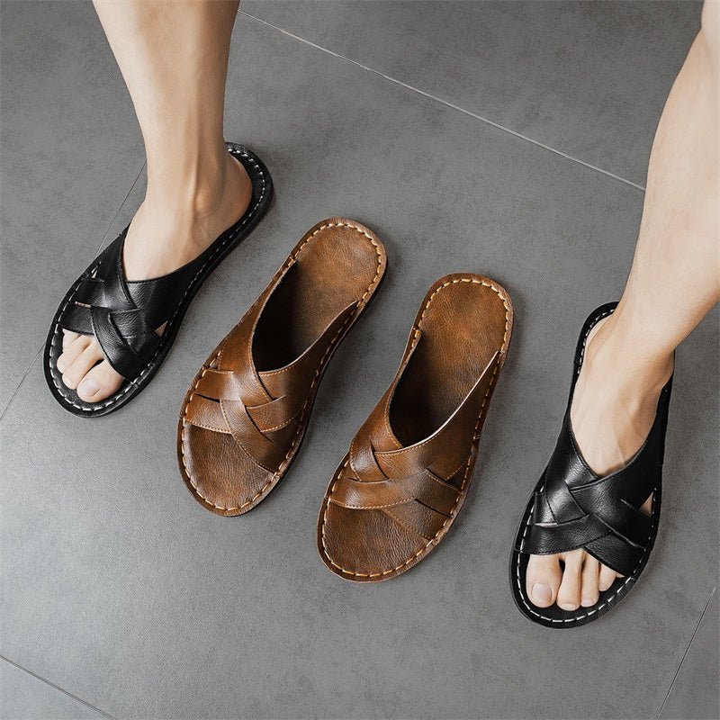 Casual Men's Fashion Slippers, Slip - On Vacation Slippers, Large Size - Honesty Sales