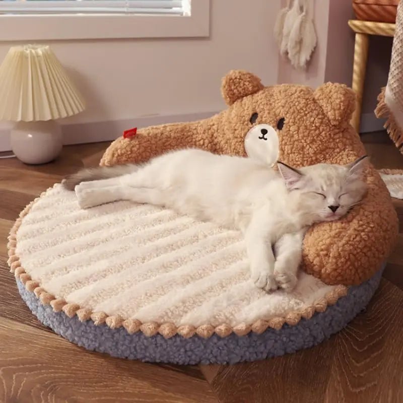 Cat Bed Furniture Washable Cozy Cat Warm Pad For Cats Dogs Pets Cat Bed High Backrest All Seasons Hug Design - Honesty Sales