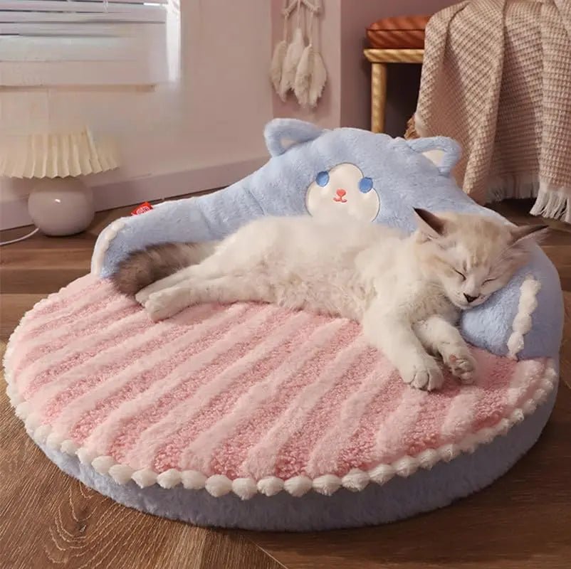 Cat Bed Furniture Washable Cozy Cat Warm Pad For Cats Dogs Pets Cat Bed High Backrest All Seasons Hug Design - Honesty Sales