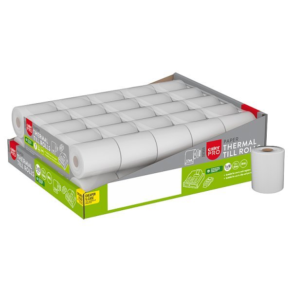 CaterPro 10 Small Paper Thermal Till Rolls - Honesty Sales
