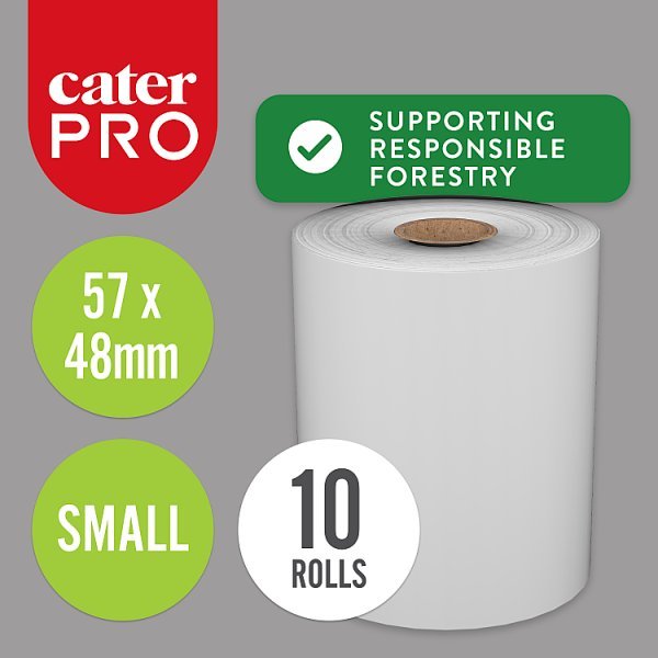 CaterPro 10 Small Paper Thermal Till Rolls - Honesty Sales