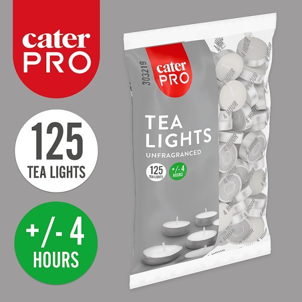 CaterPro 125 Tea Lights - Honesty Sales