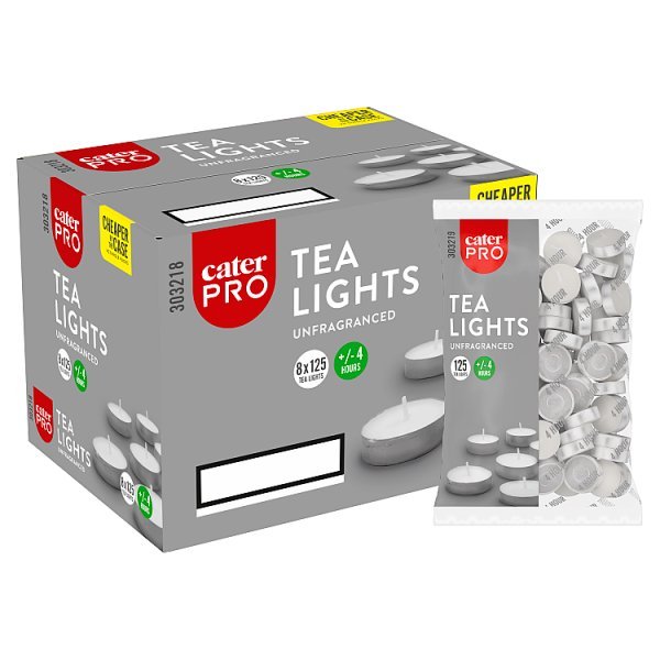 CaterPro 125 Tea Lights - Honesty Sales