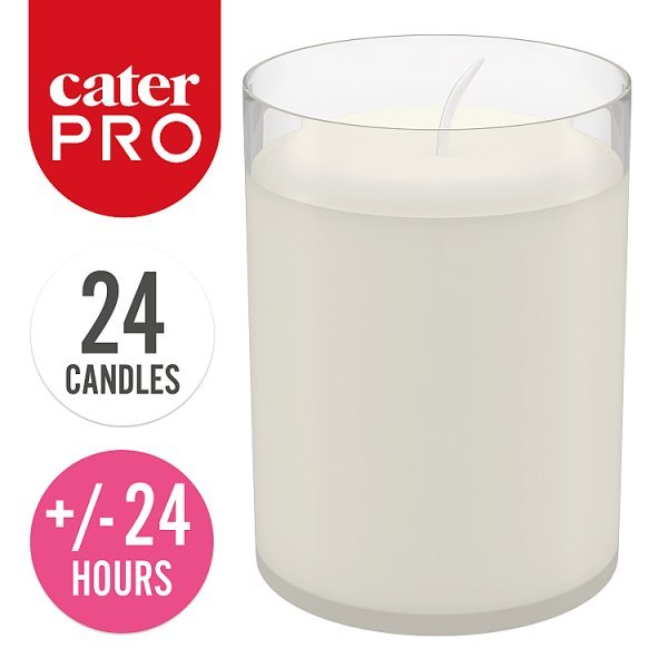 CaterPro 24 Clear Cup Candles (6 x 24s) - Honesty Sales