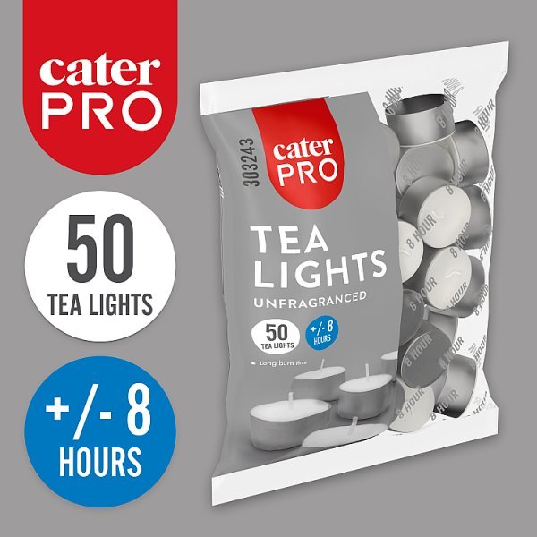 CaterPro 50 Tea Lights 8hours - Honesty Sales