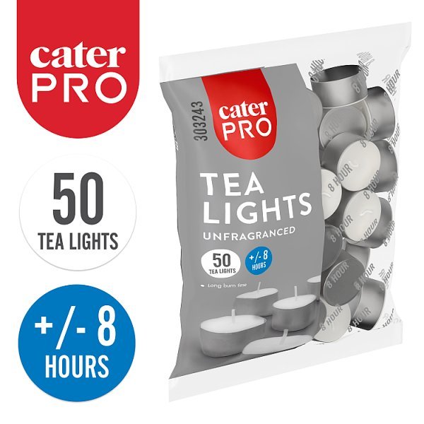 CaterPro 50 Tea Lights 8hours - Honesty Sales