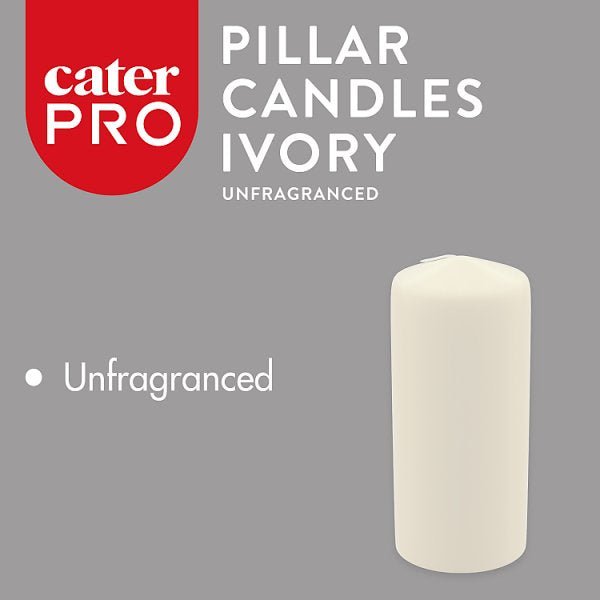 CaterPro 6 Pillar Candles Ivory 78x175mm - Honesty Sales