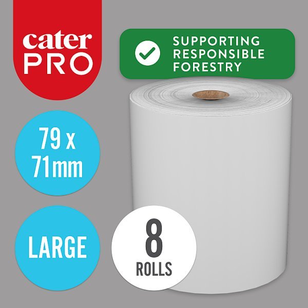CaterPro 8 Large Paper Thermal Till Rolls - Honesty Sales