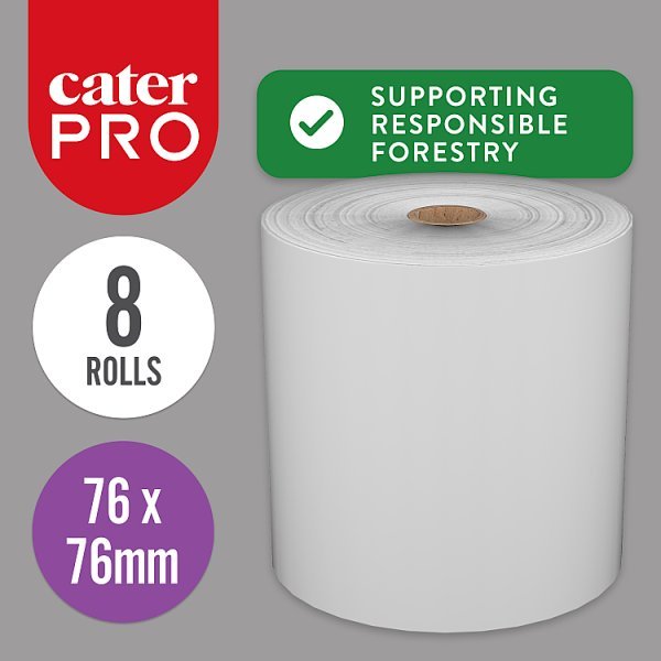 CaterPro 8 Paper Non - Thermal Kitchen Printer Rolls - Honesty Sales