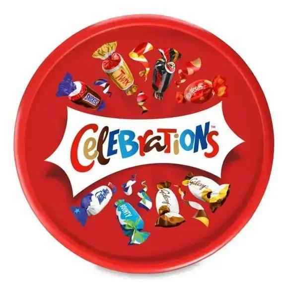 Celebrations Milk Chocolate Box Of Mini Chocolate & Biscuit Bars Sharing Tub 650g - Honesty Sales