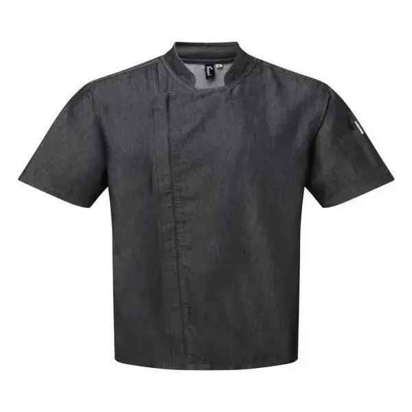 Chef Jacket Short Sleeve Denim Black and Indigo - Honesty Sales Hauptbild