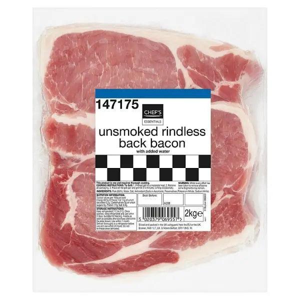 Chef's Essentials Unsmoked Rindless Back Bacon 2kg - Honesty Sales