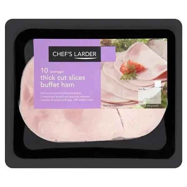 Chef's Larder 10 (Average) Thick Cut Slices Buffet Ham 500g - Honesty Sales
