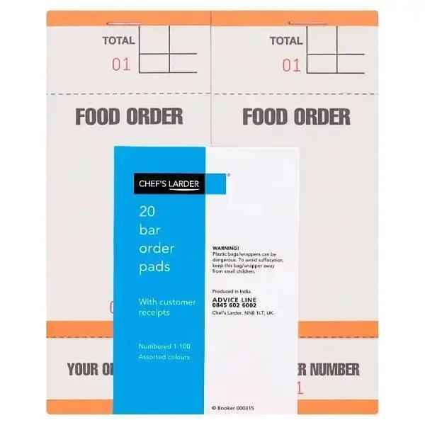 Chef's Larder 20 Bar Order Pads Assorted Colors - Honesty Sales Hauptbild