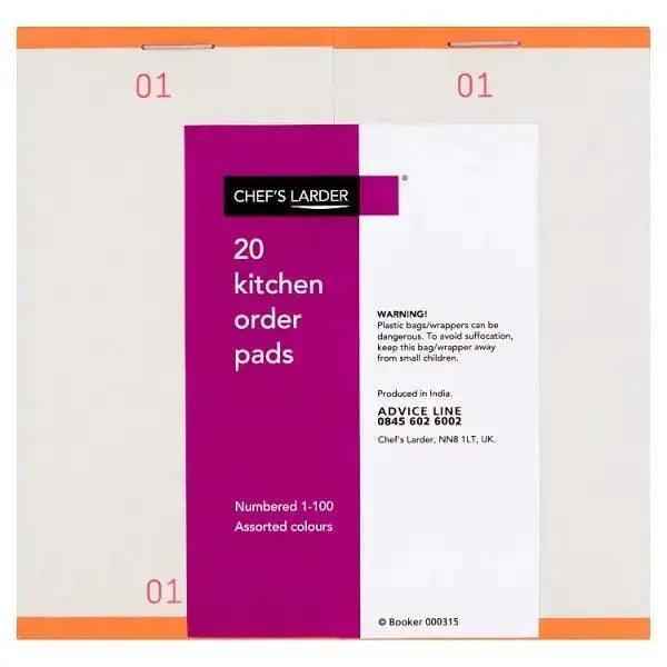 Chef's Larder 20 Kitchen Order Pads - Honesty Sales