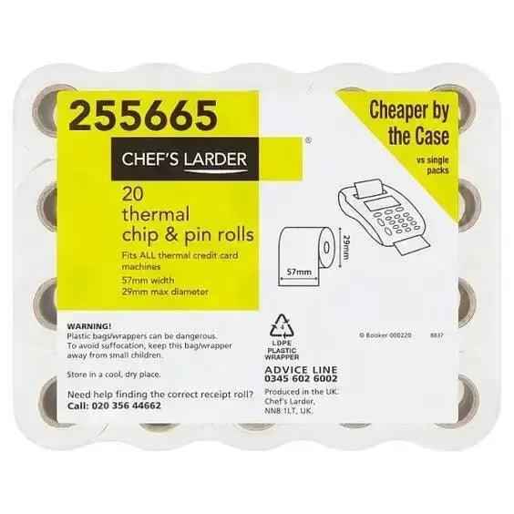Chef's Larder 20 Thermal Chip & Pin Rolls - Honesty Sales Hauptbild