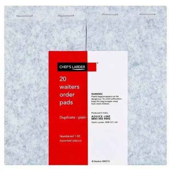 Chef's Larder 20 Waiters Order Pads - Honesty Sales Hauptbild