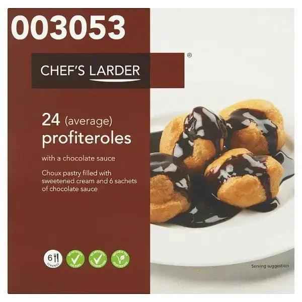 Chef's Larder 24 (Average) Profiteroles with a Chocolate Sauce 540g - Honesty Sales