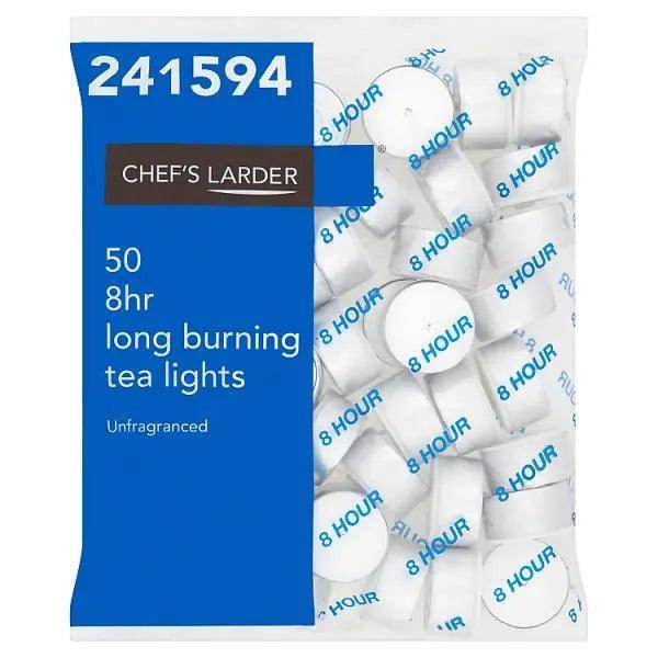 Chef's Larder 50 8hr Long Burning Tea Lights - Honesty Sales